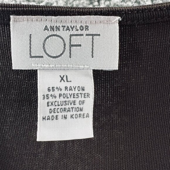 Ann Taylor Loft Womens Tank Dress Extra Large Brown Beaded Pullover Sleeveless‎ - Picture 4 of 8